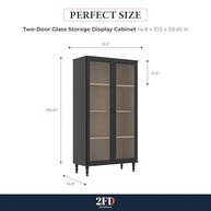 Cristaleira Estante para Livros Ditália 2 Portas em Vidro Preto - Design Moderno e Resistente - imagem 4