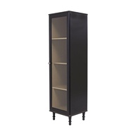 Cristaleira Estante para Livros Ditália 1 Porta em Vidro E-963 - Design Moderno em Preto - imagem 1
