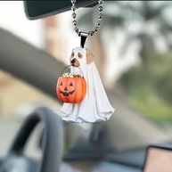 Espelho de Carro Fantasma Balançando: Decoração Divertida e Assustadora para o seu Veículo! - imagem 1
