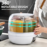 Python Fly - Dispensador de Grãos Rotativo com 6 Divisórias, Armazenamento Transparente para Cozinha, 23 cm - imagem 5