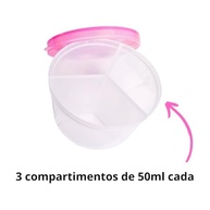 Kit Porta Leite em Pó para Bebê com 3 Divisórias + 2 Colheres de Silicone Rosa - Ideal para Bolsa Maternidade - imagem 5