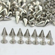 20 Pçs Rebites Cone Punk 12x11mm Prata - Estilo Rock DIY para Artesanato e Moda - imagem 3