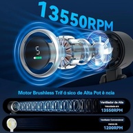 Ventilador Portátil Recarregável AQWS - Mini Fan Dobrável com Display Digital, 5 Velocidades e Bateria 3600mAh - imagem 3