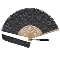 Leque Dobrável Chinês de Renda em Bambu - Elegância Portátil para Festas e Decoração - imagem 2