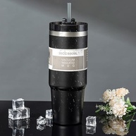 Copo Dobrável Térmico 887ml com Canudo - Aço Inox, Isolamento Duplo, Ideal para Viagens e Bebidas Quentes ou Frias - imagem 2