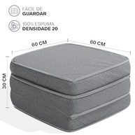 Puff Colchonete Dobrável 3 em 1 - Sofá Cama Solteiro com Espuma D20 | Conforto e Versatilidade - imagem 3