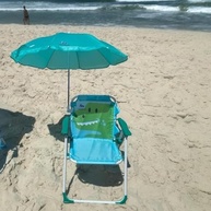 Cadeira de Praia Infantil com Guarda Sol Dinossauro - Dobrável, Leve e com Trava de Segurança - imagem 5
