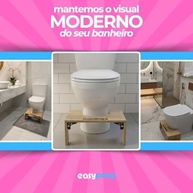 Banquinho de Cócoras Dobrável EASYPOOP em Madeira Natural - Apoio Sanitário Antiderrapante para Saúde Intestinal - imagem 5