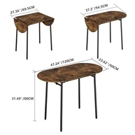 Mesa de Jantar Dobrável Oval com Laterais Ajustáveis - Design Industrial Retro para Espaços Pequenos - imagem 3