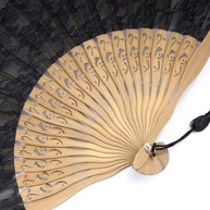 Leque Dobrável Chinês de Renda em Bambu - Elegância Portátil para Festas e Decoração - imagem 5