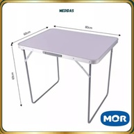 Mesa Dobrável Portátil em Alumínio com Tampo MDF 80x60cm - Conversível em Maleta - imagem 4