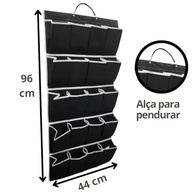 Sapateira de Pendurar Porta Vertical com 20 Bolsos - Organizador Dobrável em Tecido Respirável Antimofo - imagem 4