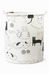 Cesto Organizador Dobrável 20L com Estampa de Gatos - Ideal para Roupa Suja e Multiuso - imagem 1