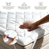 Pillow Top Casa Dona Extra Macio 5cm - Tecido Premium 400 Fios, Antialérgico e Antiácaro com Elástico - imagem 4