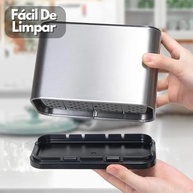 Escorredor Porta Talheres Aço Inox com Drenagem - 4 Divisórias Moderno e Compacto - imagem 3