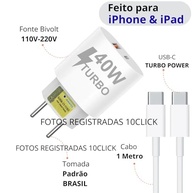 Carregador Turbo 40W 10CLICK® para iPhone 17/16/15 e iPad - Duas Saídas USB-C/USB-A, PD, Ultra Resistente - imagem 4