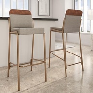 Kit 2 Banquetas Altas Duo Carraro - Areia e Rosê | Estilo e Conforto Moderno - imagem 2