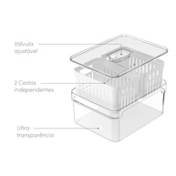 Organizador com Cesto Duplo 2,2L Clear Fresh - Armazenamento Transparente e Moderno - imagem 5
