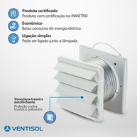 Kit Exaustor Banheiro Completo 150mm Bivolt com Duto e Grade contra Insetos - imagem 4