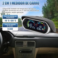 Voltímetro e Medidor de Temperatura Digital 2 em 1 para Veículos - Alerta Inteligente - imagem 4