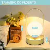 Luminária de Mesa LED Sem Fio: Design Moderno, 3 Níveis de Brilho e Carregamento Prático - imagem 3