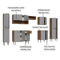 Armário de Cozinha Completa 325cm Cinza/Rustic Emilly Madesa - Design Moderno e Funcionalidade - imagem 5