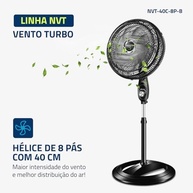 Ventilador de Coluna Mondial 40cm Turbo 140W - Potência e Silêncio para o Conforto Ideal - imagem 4