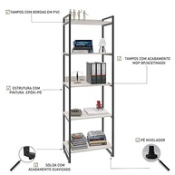 Estante Multiuso 5 Prateleiras 187x60cm Estilo Industrial | Design Moderno e Resistente - imagem 4