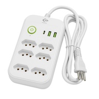 Filtro de Linha 6 Tomadas + 3 USB (1 USB-C) Bivolt 2500W - Organize e Carregue Tudo! - imagem 1