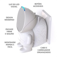 Suporte de Tomada Astronauta para Alexa Echo Pop - Organize e Decore seu Espaço (Branco) - imagem 3