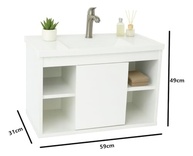 Gabinete com Cuba Suspensa para Banheiro | Nichos e Porta com Design Moderno - imagem 3