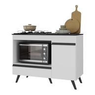 Balcão para Cooktop e Forno 105cm Veneza Multimóveis - Design Moderno com 1 Porta e 1 Gaveta - imagem 4