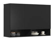 Armário Multiuso Aéreo 3 Portas Milão – Design Moderno para Cozinha, Quarto e Sala (Preto) - imagem 5