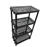 Estante Modular Multiuso Preta com 4 Prateleiras - Organize com Estilo e Funcionalidade - imagem 2