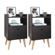 Conjunto Mesa de Cabeceira Retro com 2 Gavetas - Design Moderno e Funcional para seu Quarto - imagem 1