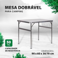 Mesa Dobrável de Alumínio com Tampo MDF 90x60cm – Leve, Resistente e Versátil - imagem 5