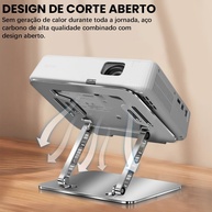Suporte Ajustável para Notebook em Alumínio – Ergonômico, Portátil e Compatível com iPad, MacBook, HP, Dell e Lenovo - imagem 5