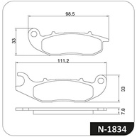 Pastilha de Freio Cobreq N-1834 para Yamaha XTZ Crosser 150 (2014 em diante) - Segurança e Desempenho - imagem 3