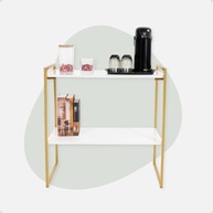 Aparador Buffet Luxo Café Mesa Sala Cozinha Branco e Dourado Romero - Design Elegante e Funcional - imagem 4