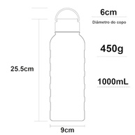 Garrafa Térmica 1L Aço Inox com Sistema Antivazamento - Ideal para Esportes e Viagens - imagem 3