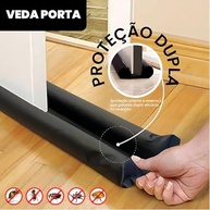 Protetor Veda Porta Duplo Premium Preto 80cm: Adeus Insetos, Poeira e Correntes de Ar! - imagem 3