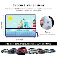 Persiana Bebê Carro Desenho Animado Bloqueia Sol e Calor | Proteção UV Janela Lateral - imagem 3