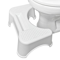 Banquinho de Cócoras Ergonômico com Suporte para Celular e Base Antiderrapante - Branco - imagem 1