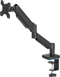 Suporte Articulado Monitor Mesa com RGB e Hub USB, VESA de Engate Rápido, Mola de Tensão Ajustável, Passagem Interna de Cabos — 17–34" / até 9 kg - imagem 1