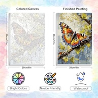 Kit de Pintura por Números Emoldurado - Borboleta | Atividade Relaxante para Adultos e Crianças - imagem 4