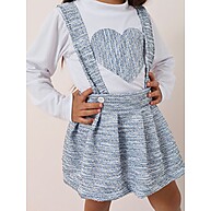 Conjunto 3 Peças para Meninas Estilosas: Salopete, Blusa e Boina - imagem 3