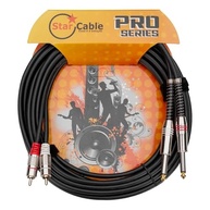 Cabo de Áudio Star Cable Pro Series 5m: 2x P10 Mono para 2x RCA - Conexão Profissional e Impecável - imagem 2