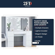 Penteadeira Ditália 7 Gavetas com Kit Iluminação Camarim - Design Moderno e Funcionalidade Premium - imagem 5