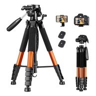 Tripé Profissional 180cm para Câmera e Celular | Alumínio Resistente | Carga 6.8kg | Inclui Estojo e Suporte Celular - imagem 2