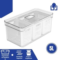 Organizador de Geladeira Clear Fresh com Cesto Triplo 5L - Design Transparente e Moderno - imagem 5